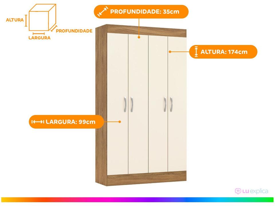 Armário Multiuso 4 Portas 6 Prateleiras Demóbile Formosa - 2