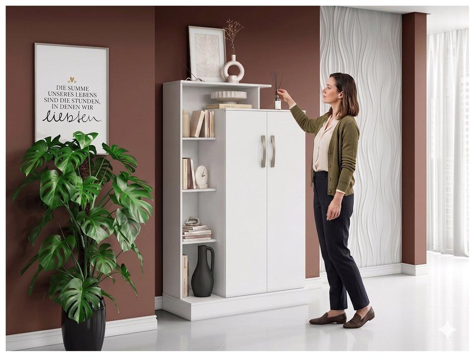 Armário Office Multiuso 2 Portas 7 Prateleiras Aramóveis Florença - 1