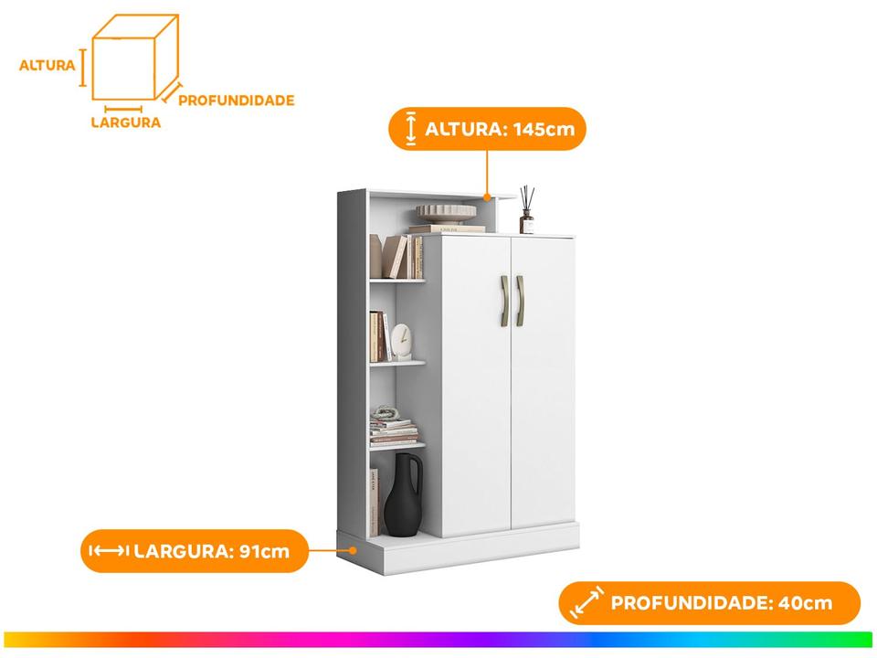 Armário Office Multiuso 2 Portas 7 Prateleiras Aramóveis Florença - 1