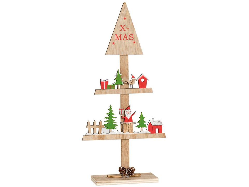 Árvore de Natal de Mesa 33cm Cromus - Pinheiro Desconstruído com Noel