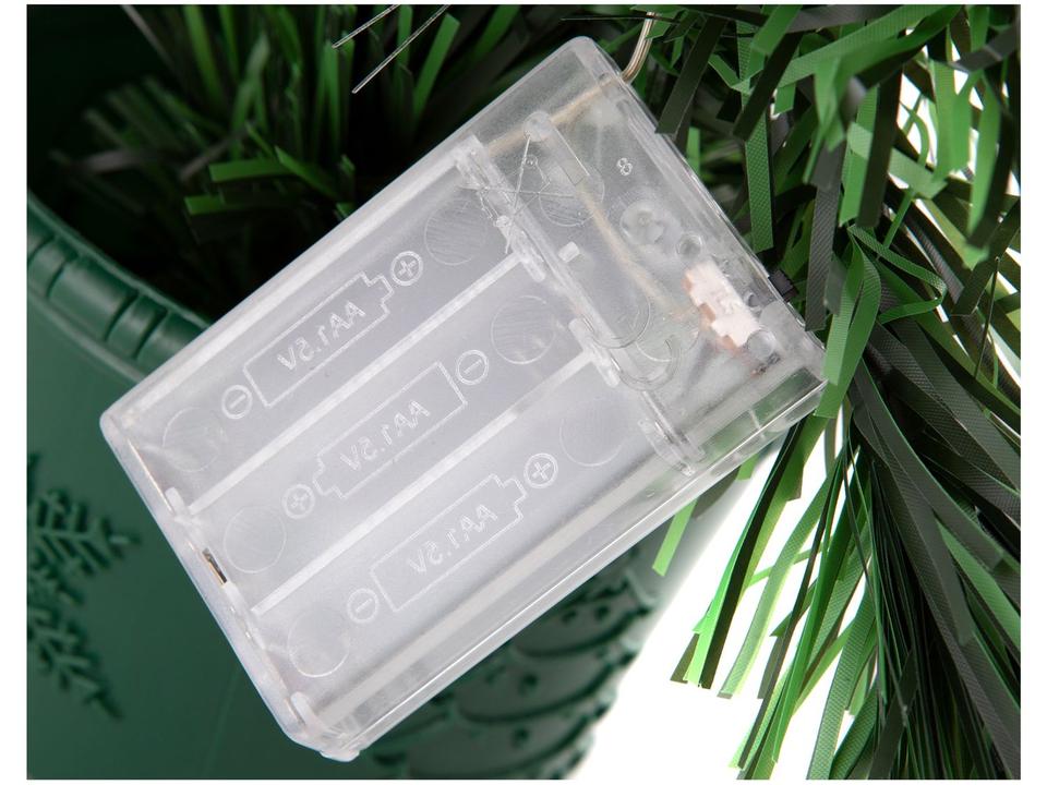 Árvore de Natal Fibra Ótica Verde 60cm com Luzes - 6