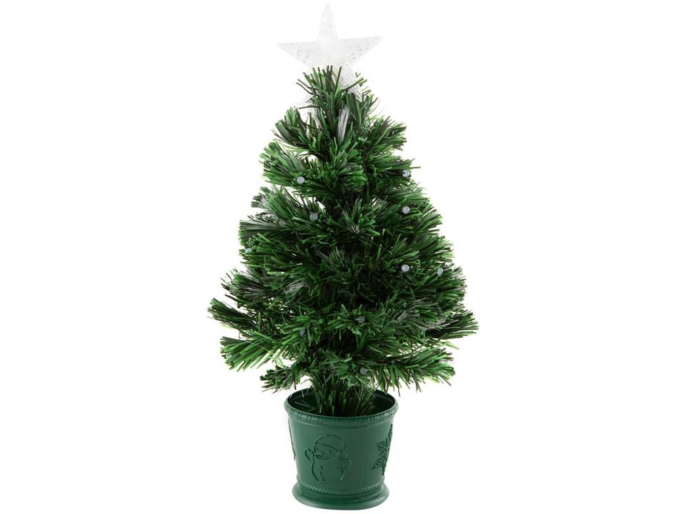 Árvore de Natal Fibra Ótica Verde 60cm com Luzes - 2