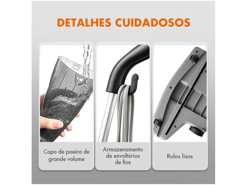 Aspirador de Pó 2 em 1 Gaabor com Filtro HEPA 1000W Smart Sweep Preto - 7