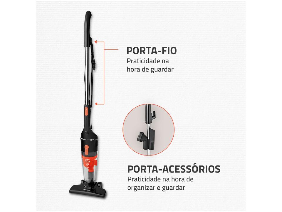 Aspirador de Pó 2 em 1 Mondial 1100W AP-35 Preto e Laranja - 5