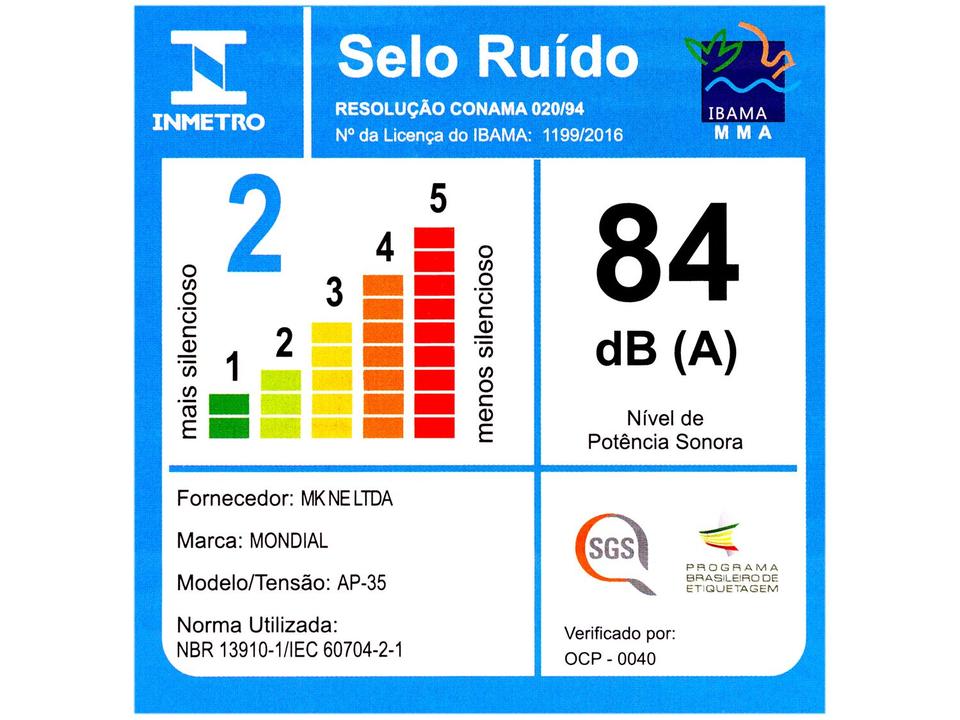 Aspirador de Pó 2 em 1 Mondial 1100W AP-35 Preto e Laranja - 19