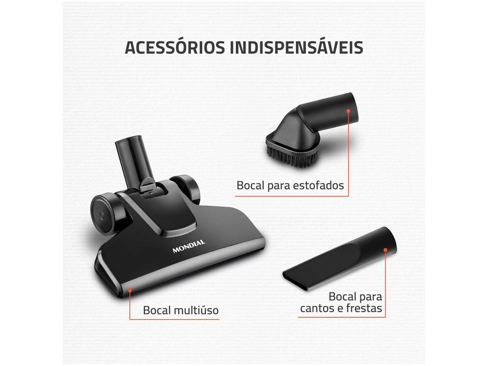Aspirador de Pó 2 em 1 Mondial 1100W AP-35 Preto e Laranja - 6