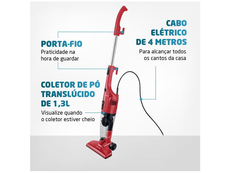 Aspirador de Pó 2 em 1 Mondial 1100W Turbo Cycle - AP-36 Vermelho e Preto - 110 V - 5