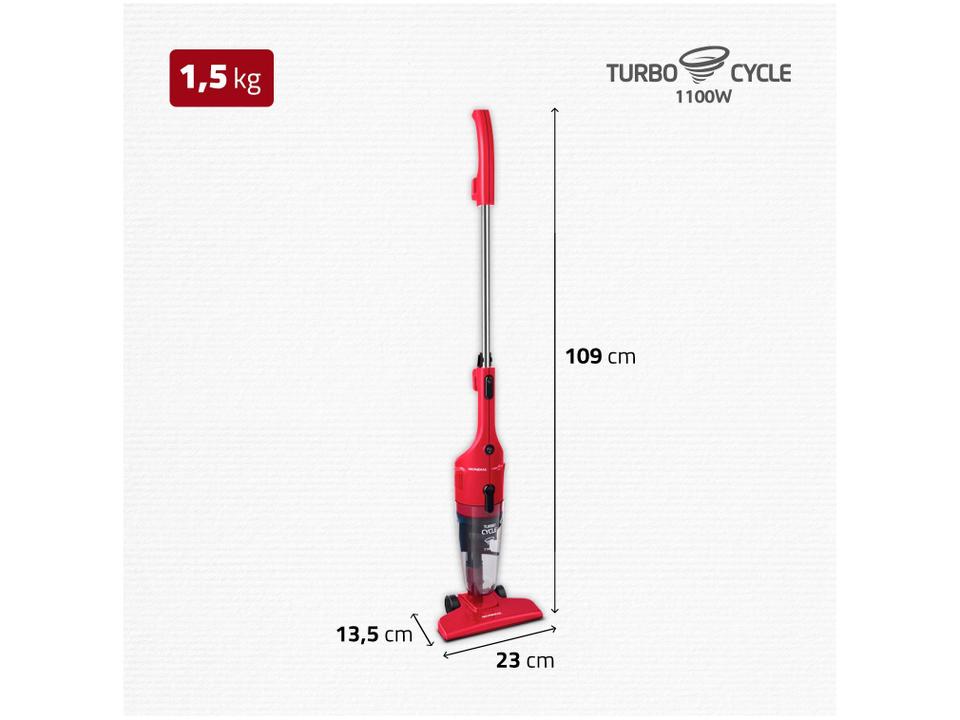 Aspirador de Pó 2 em 1 Mondial 1100W Turbo Cycle AP-36 Vermelho e Preto - 9