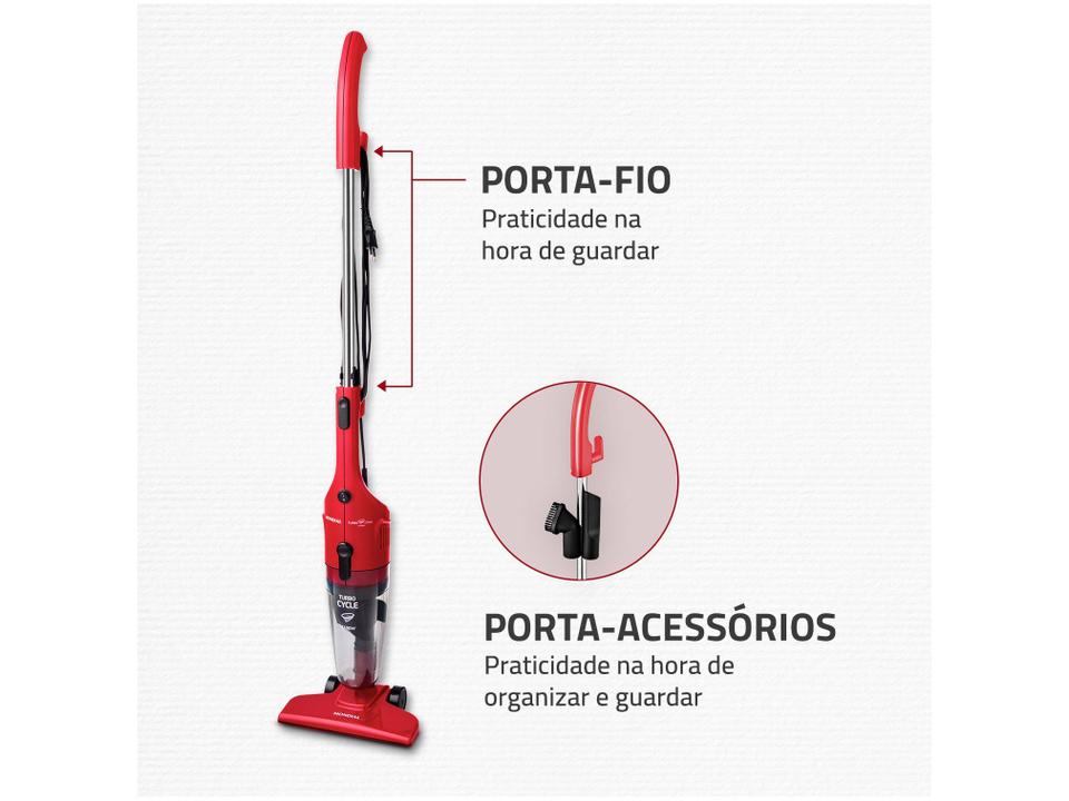 Aspirador de Pó 2 em 1 Mondial 1100W Turbo Cycle AP-36 Vermelho e Preto - 6