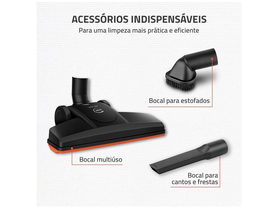 Aspirador de Pó 2 em 1 Mondial 1500W Turbo Cycle AP-40-B Preto e Laranja - 7