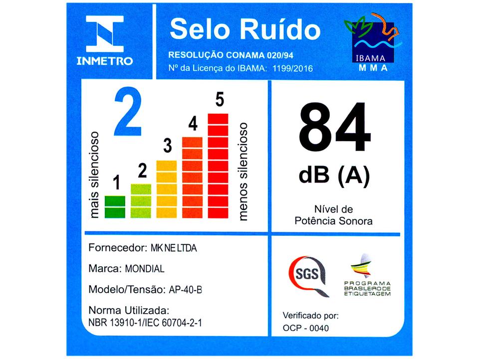 Aspirador de Pó 2 em 1 Mondial 1500W Turbo Cycle AP-40-B Preto e Laranja - 19