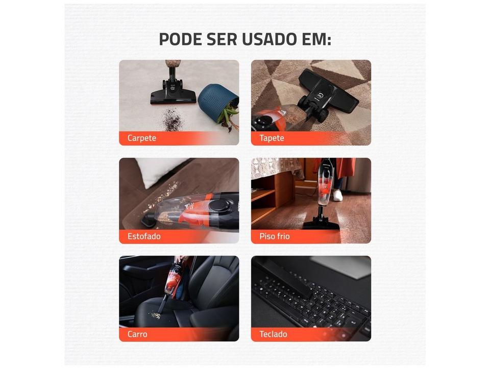 Aspirador de Pó 2 em 1 Mondial 1500W Turbo Cycle AP-40-B Preto e Laranja - 8