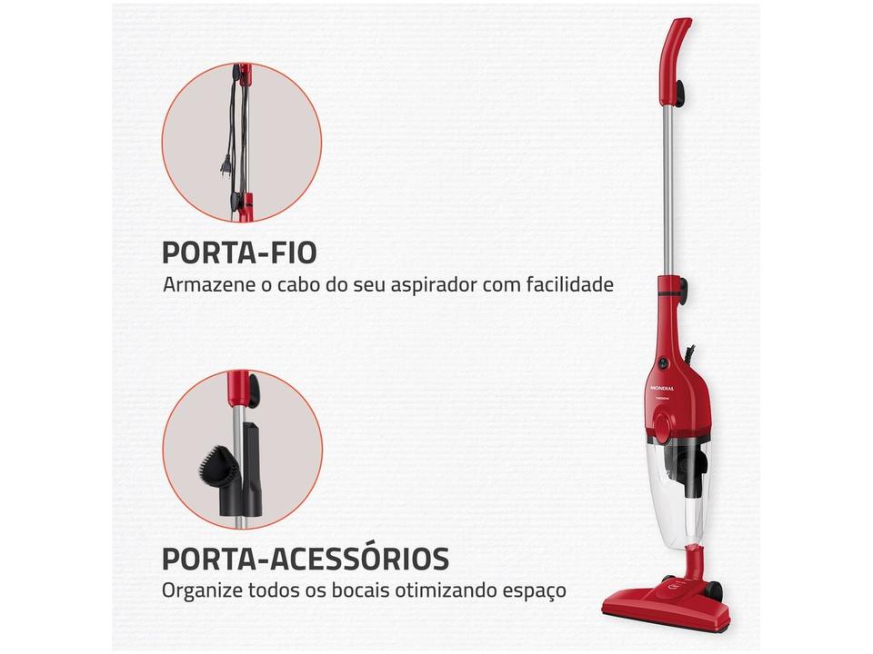 Aspirador de Pó 2 em 1 Mondial 1500W Turbo Cycle AP-40-R Vermelho e Preto - 5