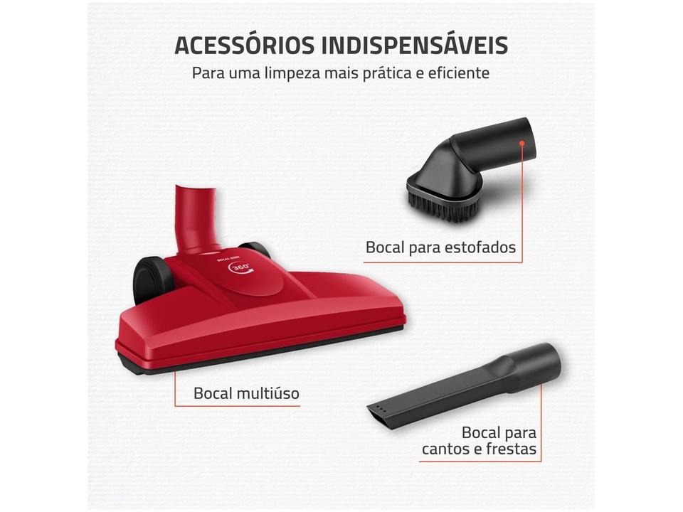 Aspirador de Pó 2 em 1 Mondial 1500W Turbo Cycle AP-40-R Vermelho e Preto - 6