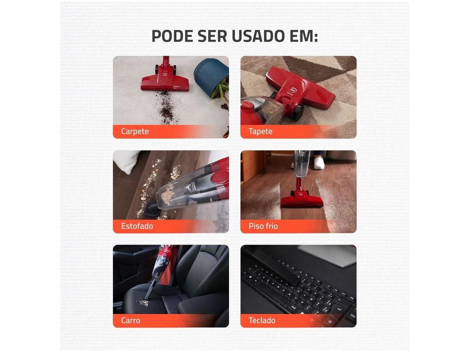 Aspirador de Pó 2 em 1 Mondial 1500W Turbo Cycle AP-40-R Vermelho e Preto - 7