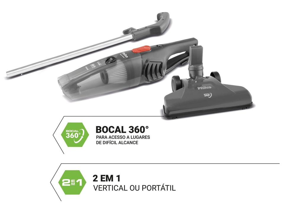 Aspirador de Pó 2 em 1 Philco 1400W PAS1450C 54901086 Cinza - 5