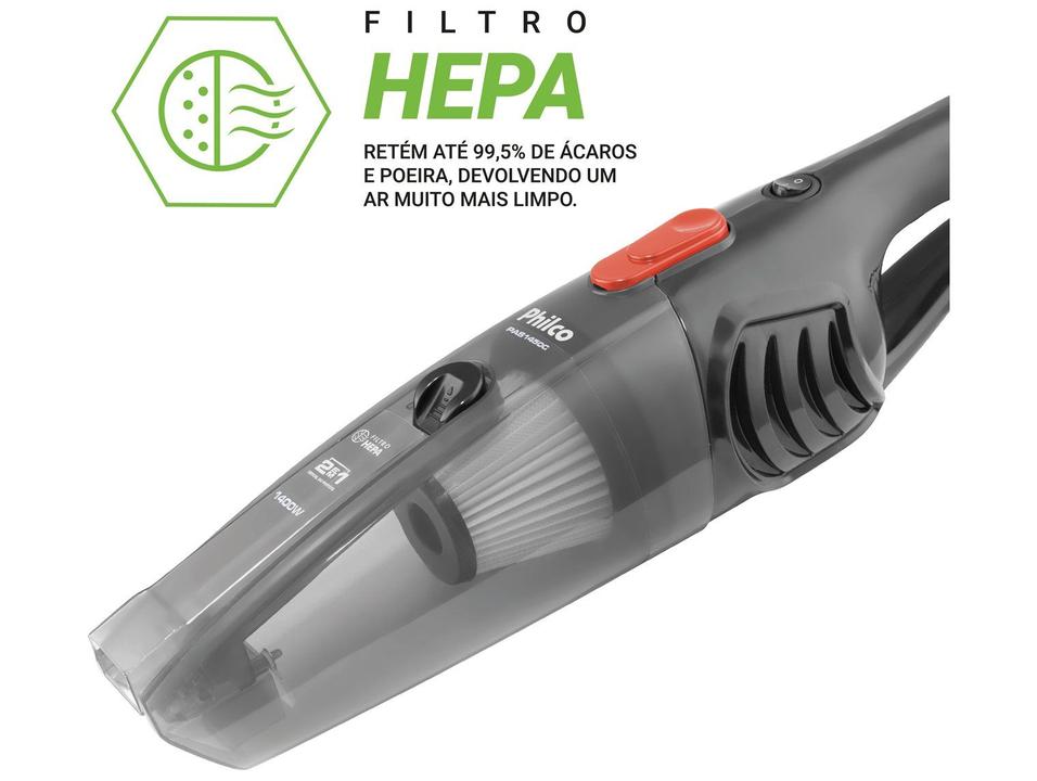 Aspirador de Pó 2 em 1 Philco 1400W PAS1450C 54901086 Cinza - 3