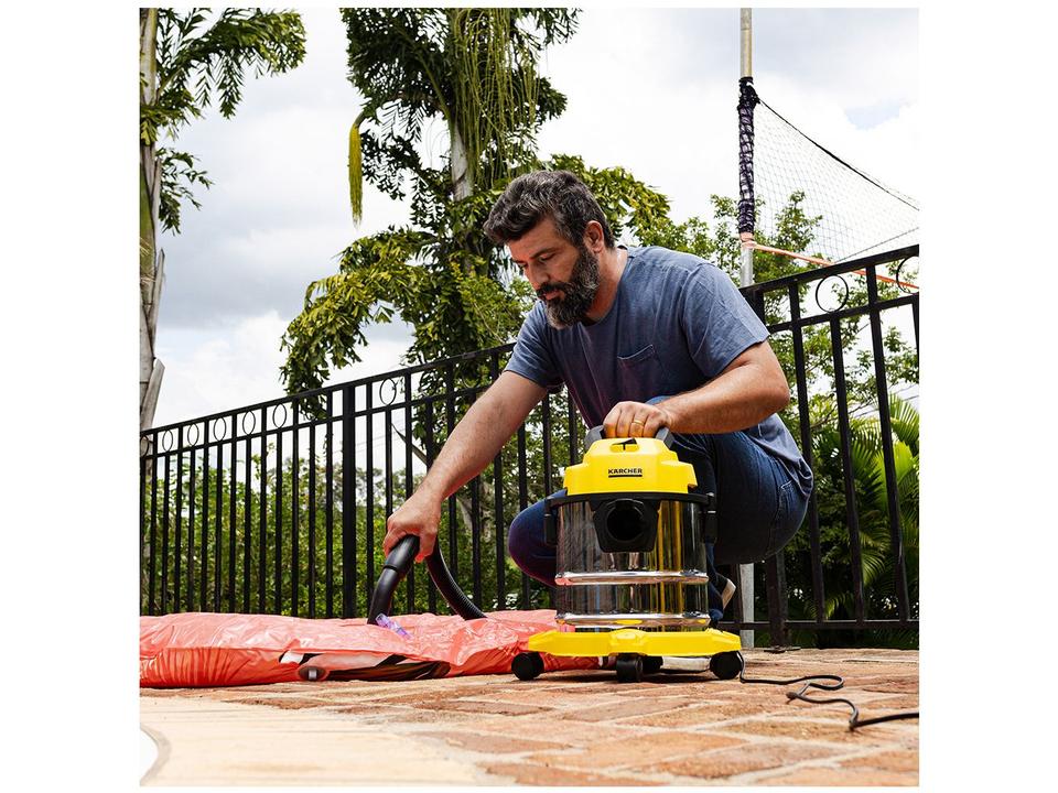 Aspirador de Pó e Água 3 em 1 Kärcher com Filtro HEPA 1700W WDL 1S Amarelo - 4
