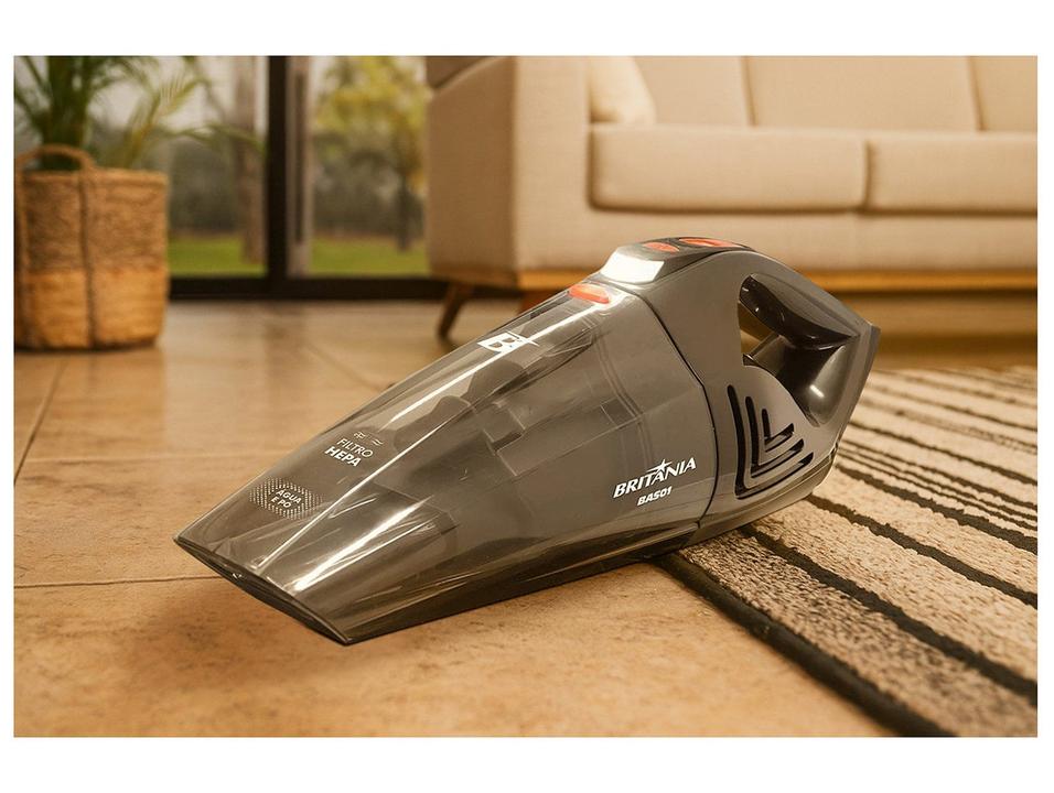 Aspirador de Pó e Água Portátil Britânia sem Fio a Bateria com Filtro HEPA 60W BASE01 Cinza 64903078 - 4