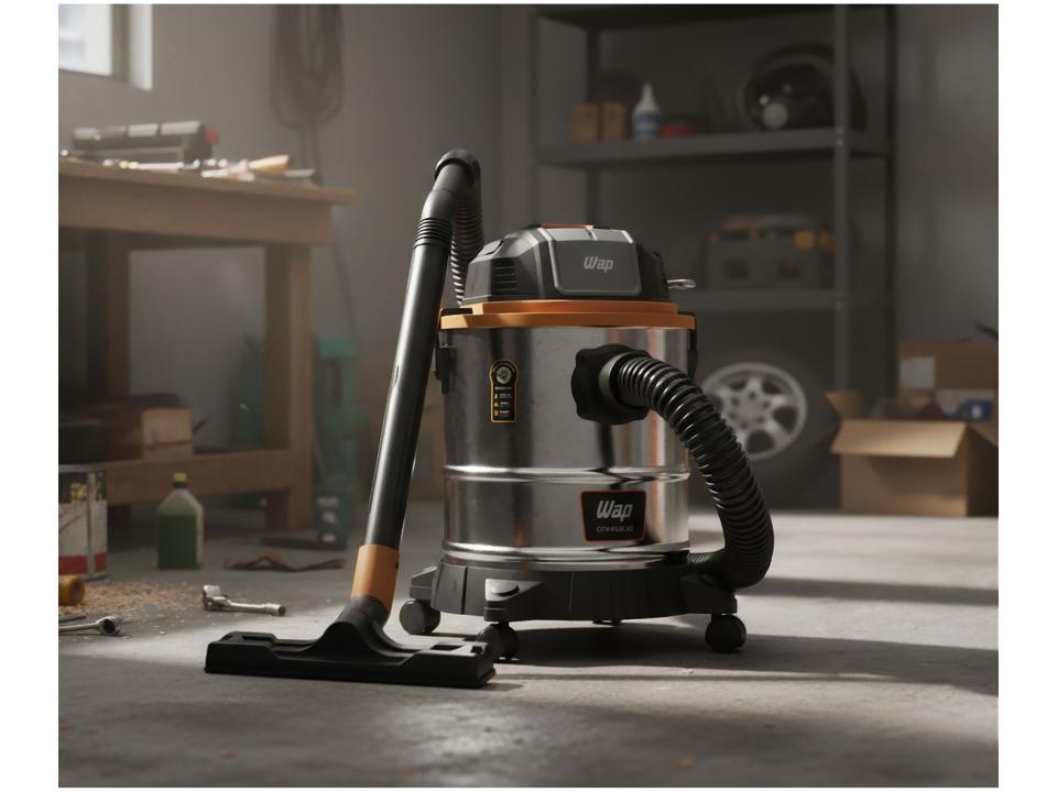 Aspirador de Pó e Água Wap com Filtro HEPA 1900W GTW Inox 20i Inox e Preto FW010265 - 1