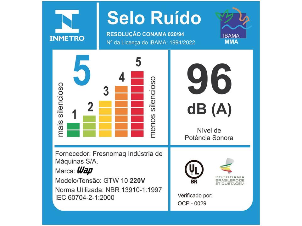 Aspirador de Pó e Água Wap GTW 10 com Porta Acessórios 1400W Amarelo e Preto - 25