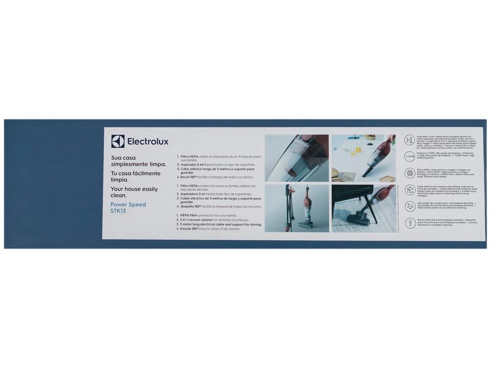 Aspirador de Pó Portátil e Vertical Electrolux 1100W STK13 Vermelho - 11