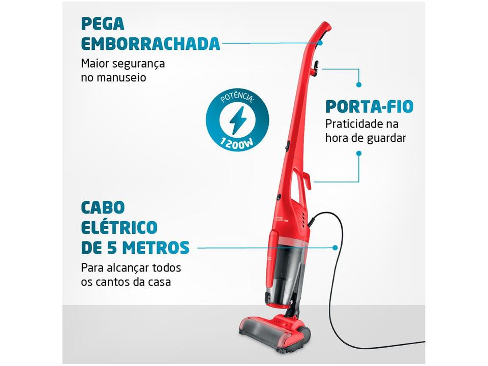 Aspirador de Pó Portátil e Vertical Mondial 1200W - com Filtro HEPA Brush Carpet 1200 AP-25 4247-01 - 110 V - 4