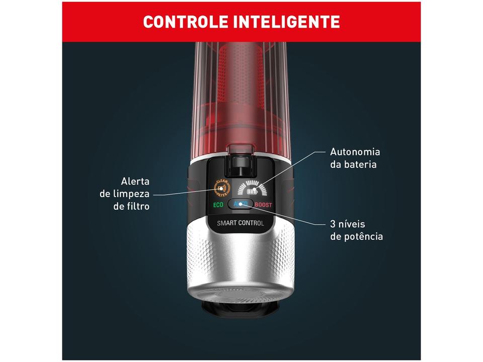 Aspirador de Pó Vertical e Portátil Arno sem Fio a Bateria 250W X-Force Flex 9.60 RH20 Vermelho - 10