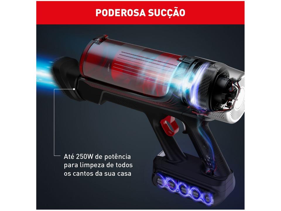 Aspirador de Pó Vertical e Portátil Arno sem Fio a Bateria 250W X-Force Flex 9.60 RH20 Vermelho - 2