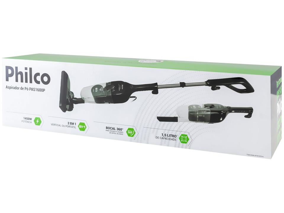 Aspirador de Pó Vertical Philco Filtro Ciclone 1450W PAS1600P Preto - 11