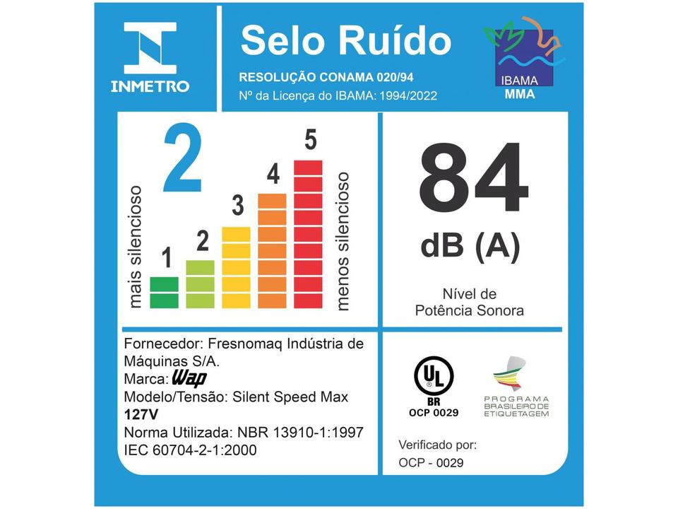 Aspirador de Pó Vertical Wap Filtro HEPA 1350W - 12