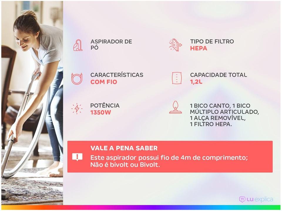 Aspirador de Pó Wap Filtro HEPA 1350W - 1