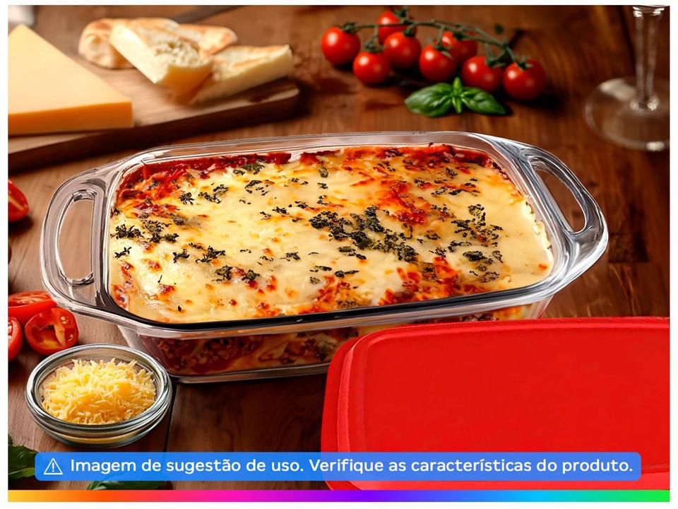 Assadeira de Vidro Retangular com Alças Marinex Seletta - 2