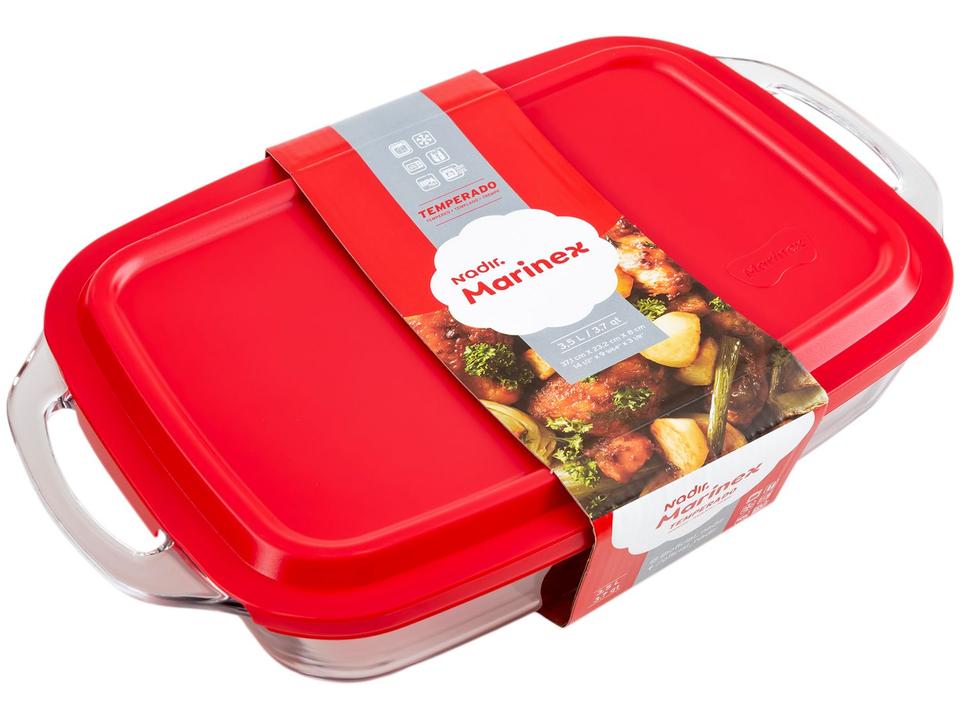 Assadeira de Vidro Retangular com Alças Marinex Seletta - 8