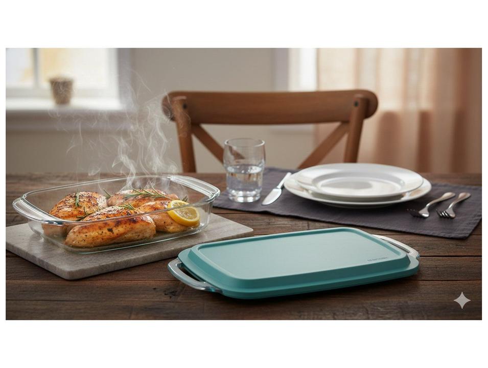 Assadeira de Vidro Retangular Marinex Seletta 23,2x37,1cm - 2