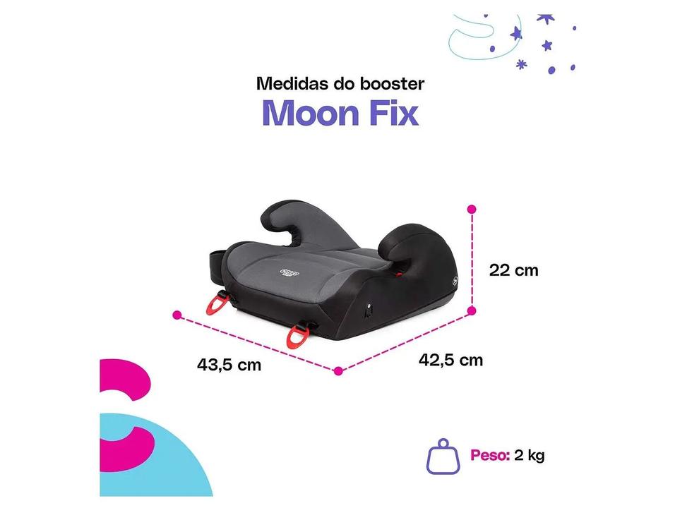 Assento de Elevação Cosco Kids Moon Fix 15 a 36kg Preto - 5