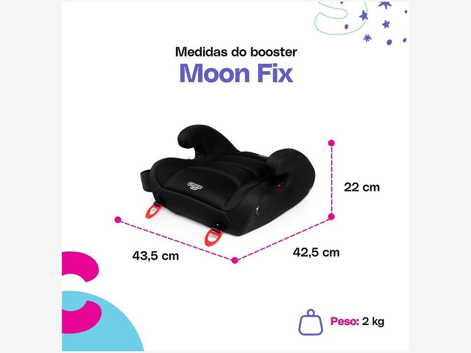 Assento de Elevação Cosco Kids Moon Fix 15 a 36kg Preto - 5