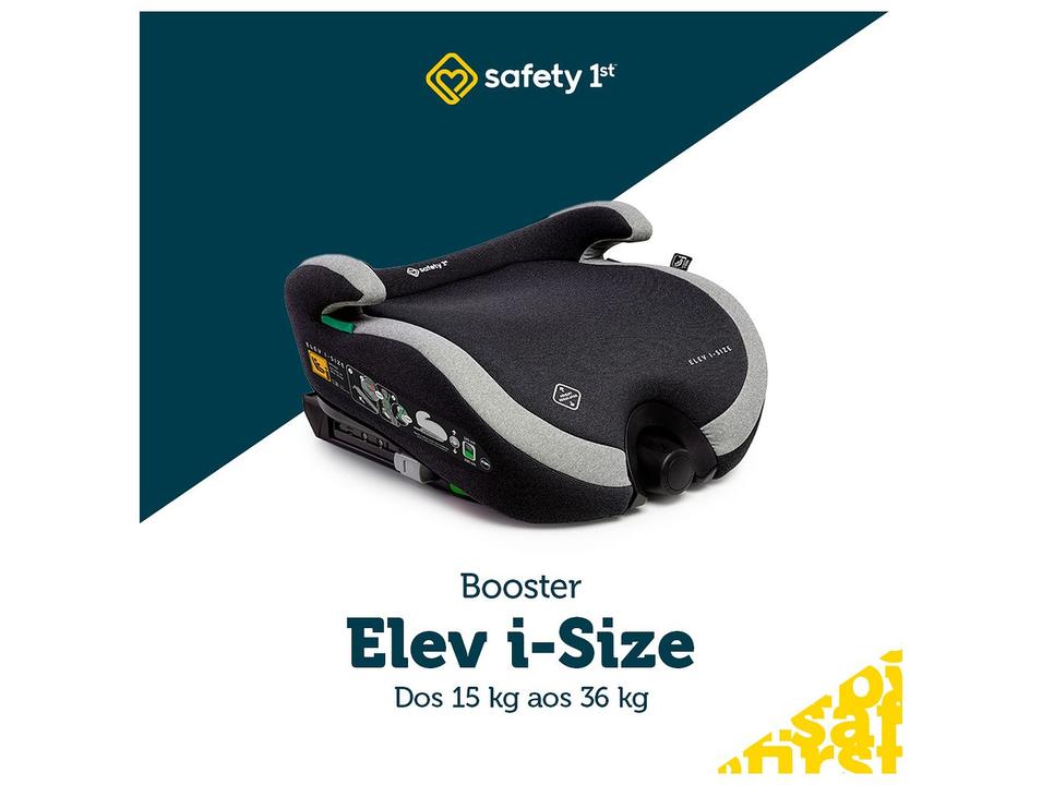 Assento de Elevação Safety 1st Elev i-Size Altura Regulável 15 a 36kg Preto - 1