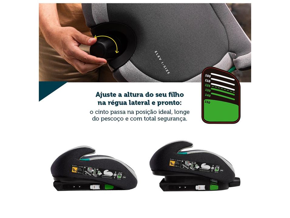 Assento de Elevação Safety 1st Elev i-Size Altura Regulável 15 a 36kg Preto - 2