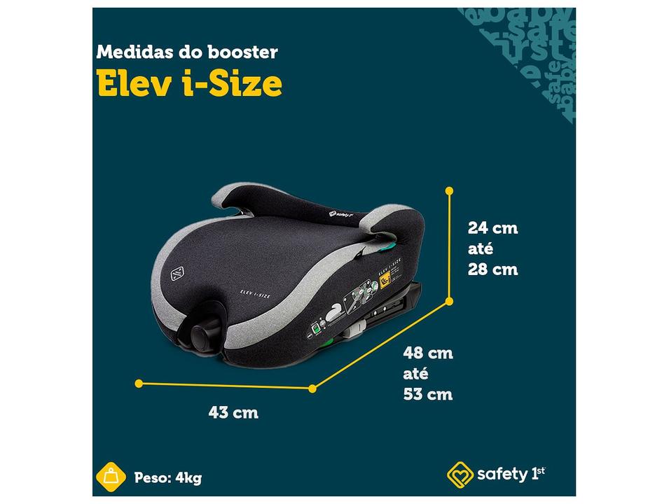 Assento de Elevação Safety 1st Elev i-Size Altura Regulável 15 a 36kg Preto - 8