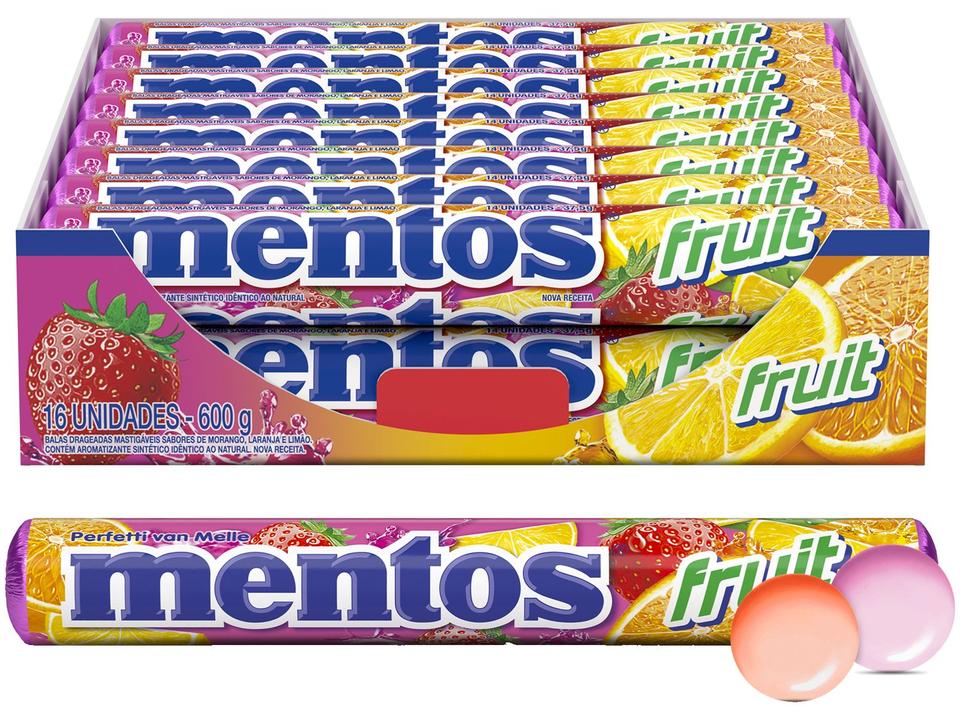 Bala Mastigável Mentos Fruit Display 16 Unidades - 2