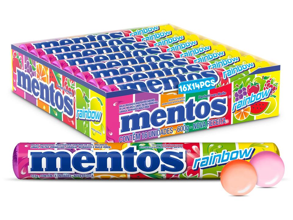 Bala Mastigável Mentos Rainbow Display 600g 16 Unidades - 2