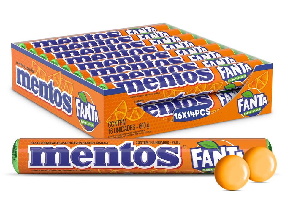 Bala Mentos Fanta Laranja 37,5g Display com 16 Sticks - 3