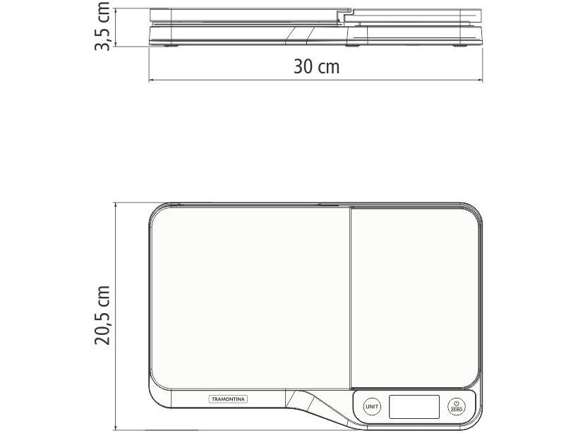 Balança de Cozinha Digital Tramontina  5kg Inox Adatto 61101010 - 3