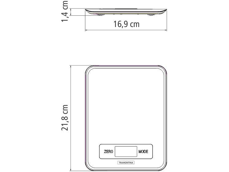 Balança de Cozinha Digital Tramontina 5kg Inox Adatto 61101020 - 4