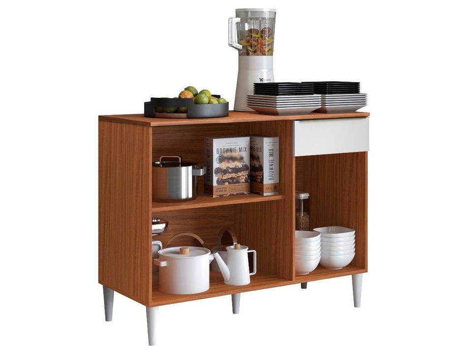 Balcão de Cozinha com tampo Aramóveis 3 Portas 1 Gaveta Prime - 3