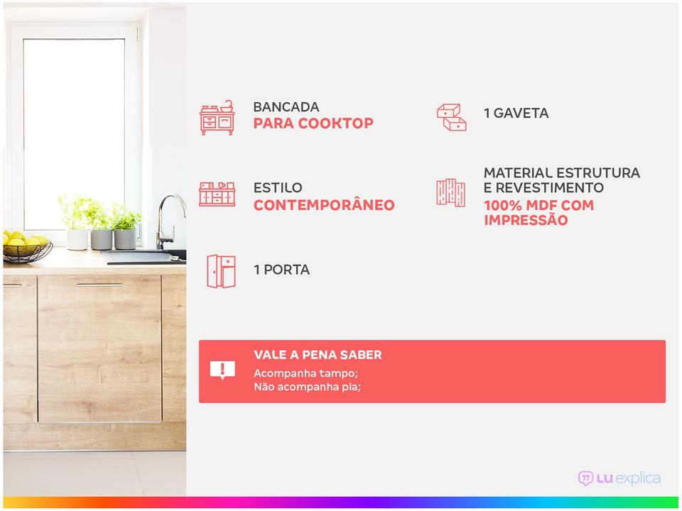 Balcão de Cozinha com Tampo Cozinhas Nesher - 1