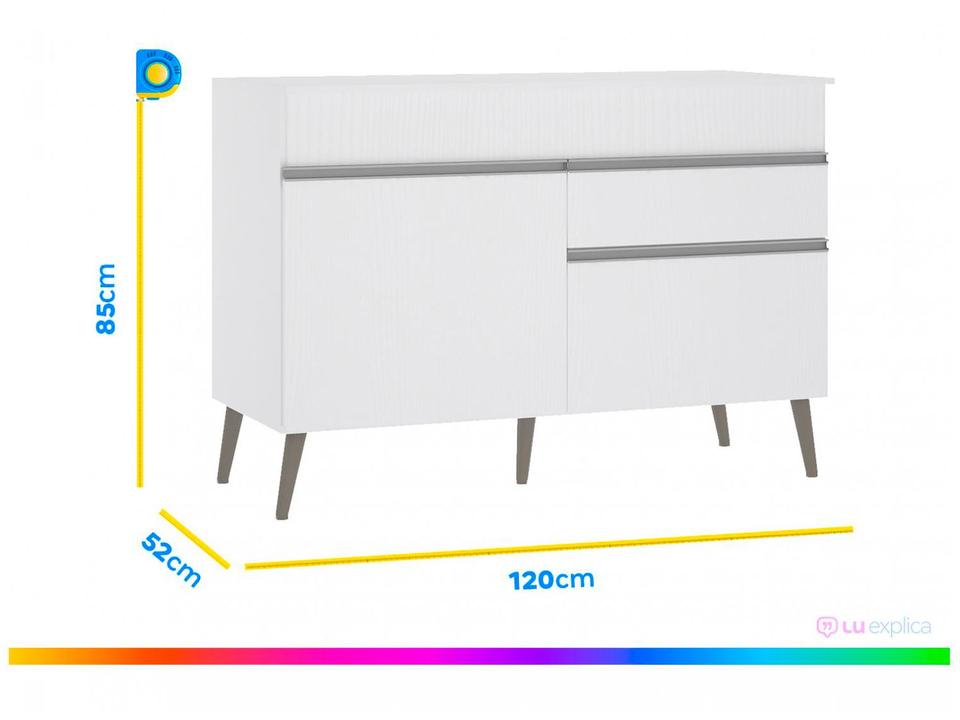 Balcão de Cozinha com Tampo para Pia Luciane - 6