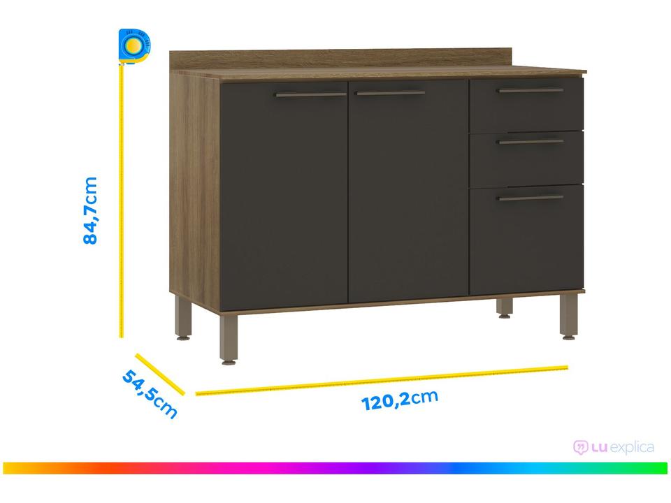 Balcão de Cozinha com Tampo para Pia - 5