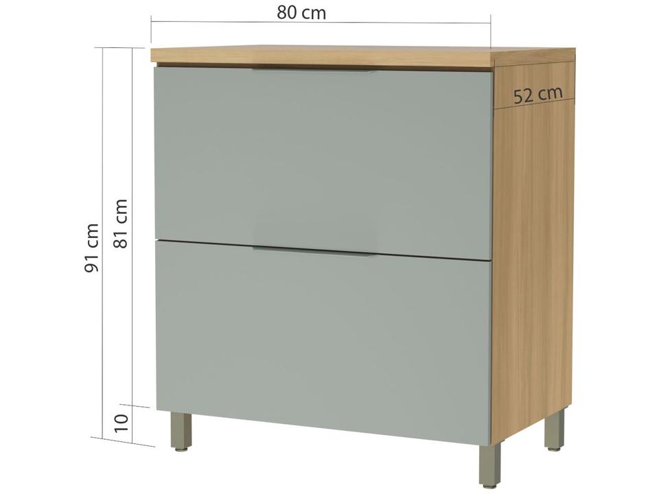 Balcão de Cozinha Nesher 100% MDF 1 Porta 1 Gaveta Marquesa - 2